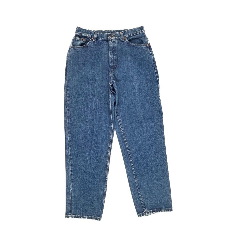 Lee Straight Leg Jeans Womens 15 Dark Wash Blue High Rise‎ Denim Made in USA